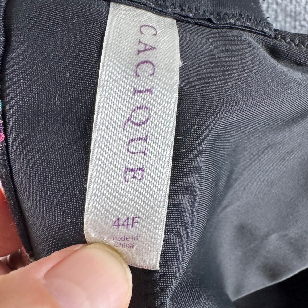 Cacique Womens Floral Underwire Full Coverage Bra Black Pink 44F 1031556 - Picture 3 of 5